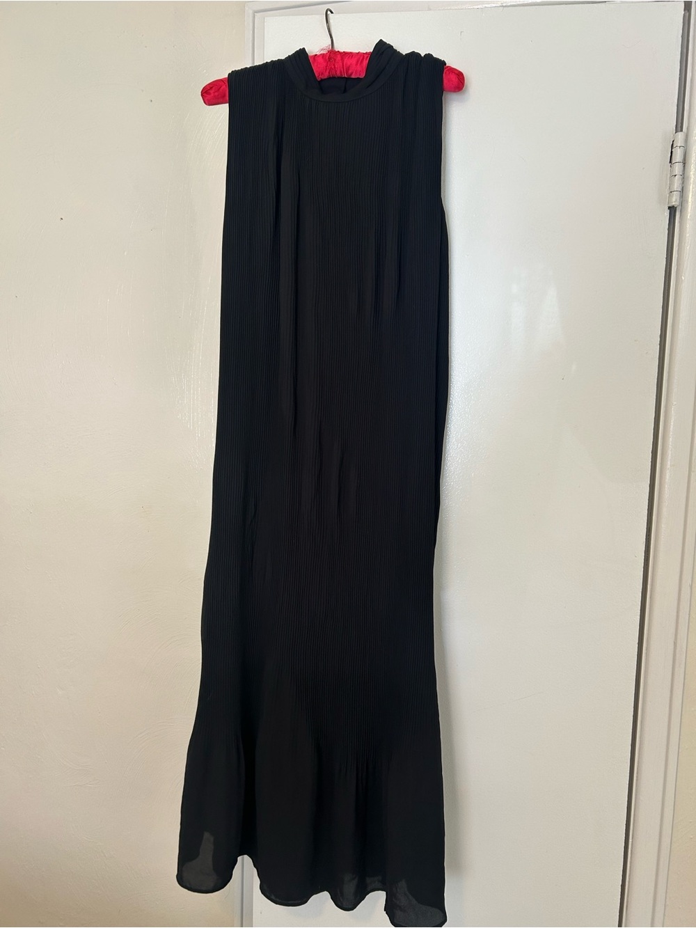 Black pleated high neckline dress classic Sam Edelman